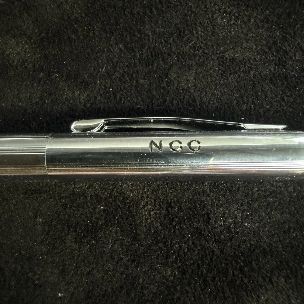 Vintage Cross Classic Century In Chrome Ballpoint Pen W/Monogram 